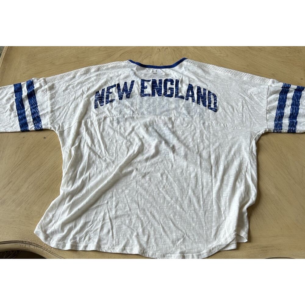 VTG New England Patriots Shirt 2XL Womens STARTER White 3/4 Jersey Sleeve 1990s - Picture 9 of 13